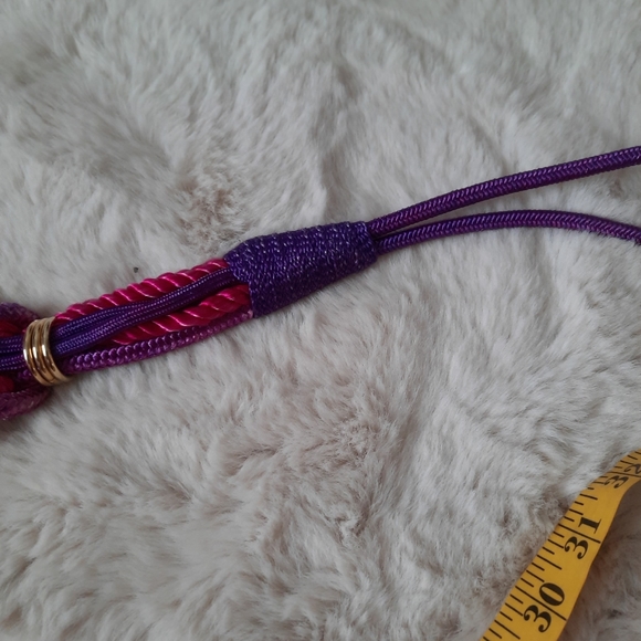 Vintage purple and pink stretchy rope belt - Picture 3 of 8